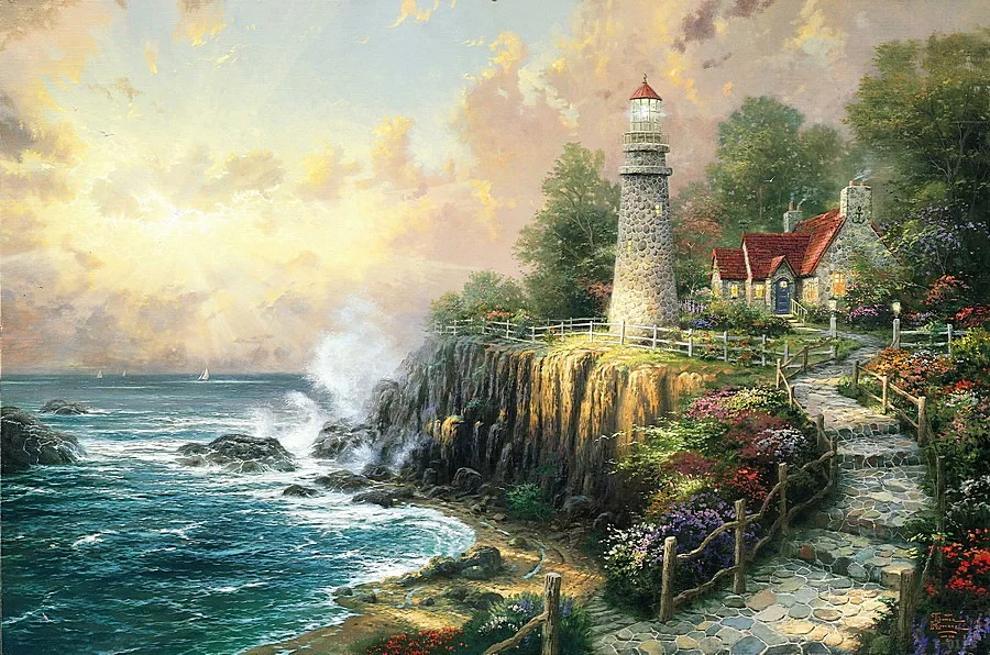 Thomas Kinkade светильник на с изображением света мира холсте|thomas kinkade|paintings on canvasprints