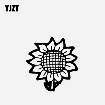 

YJZT 13.5CM*14.3CM Sunflower Creative Decoration Car Sticker Vinyl Decal Black/Silver C23-1045