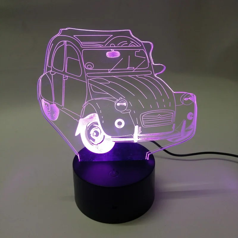 Новейший автомобильный 3d ночник 7 цветов Led рождественское освещение для детей
