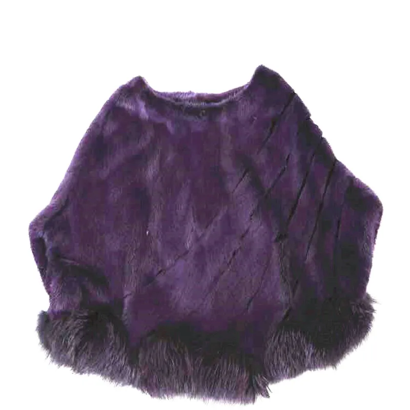 Discount 2019 Winter outerwear mink fur coat short section mink coat bat sleeve shawl fox fur coat women