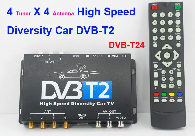 Car DVB T2 set top box 4 Tuner 4 Antenna Russia Thailand High Speedin