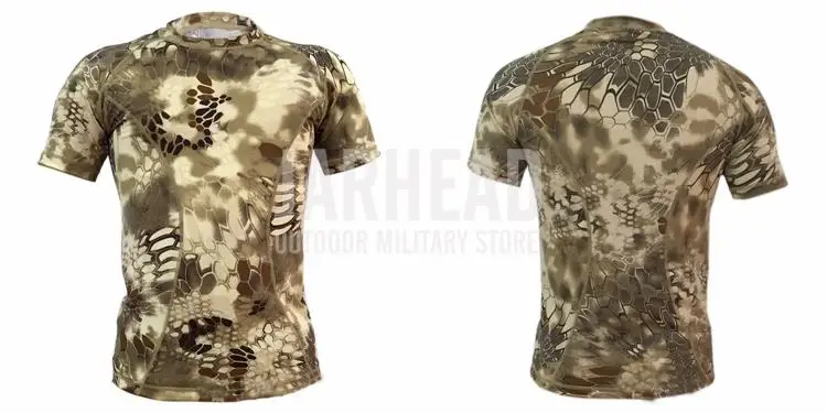 Высококачественная полиэфирная дышащая тактическая охотничья Футболка мужская Военная Пейнтбольная камуфляжная рубашка быстросохнущая камуфляжная футболка