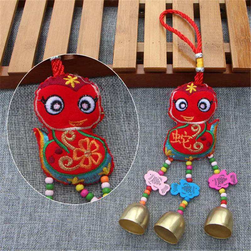 Chinese New Year Of The Pig Stuffed Toy Ethnic Flavor Zodiac Mascot Benediction Child Baby Lucky Pendant Small Bell9