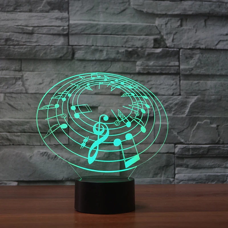 

7 Color LED Musical Note Night Light For Kids Gifts Usb Lamparas Baby Sleep Light Fixture Bedroom Decor Atmosphere 3D Table Lamp