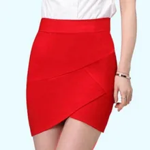 Новинка весна лето женская Фасонная юбка Женская эластичная короткая юбка с разрезом Высокая талия черная красная белая юбка