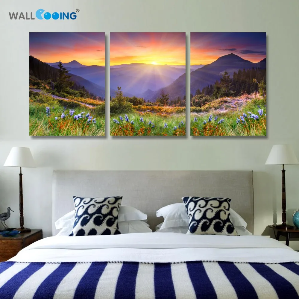 3 piece canvas art oil painting frames cheap Modular pictures setting