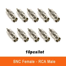 Connecteur de vidéosurveillance BNC femelle à RCA mâle, adaptateur vidéo/connecteur BNC RCA, 10 pièces/lot, livraison gratuite