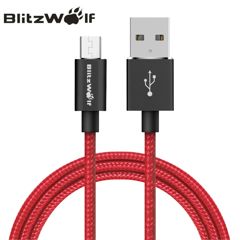 BlitzWolf 2.4A Micro USB Cable 1m 1.8m 2.5m Data Cable Universal Android Smart Mobile Phone Charger Cable For Samsung For Xiaomi