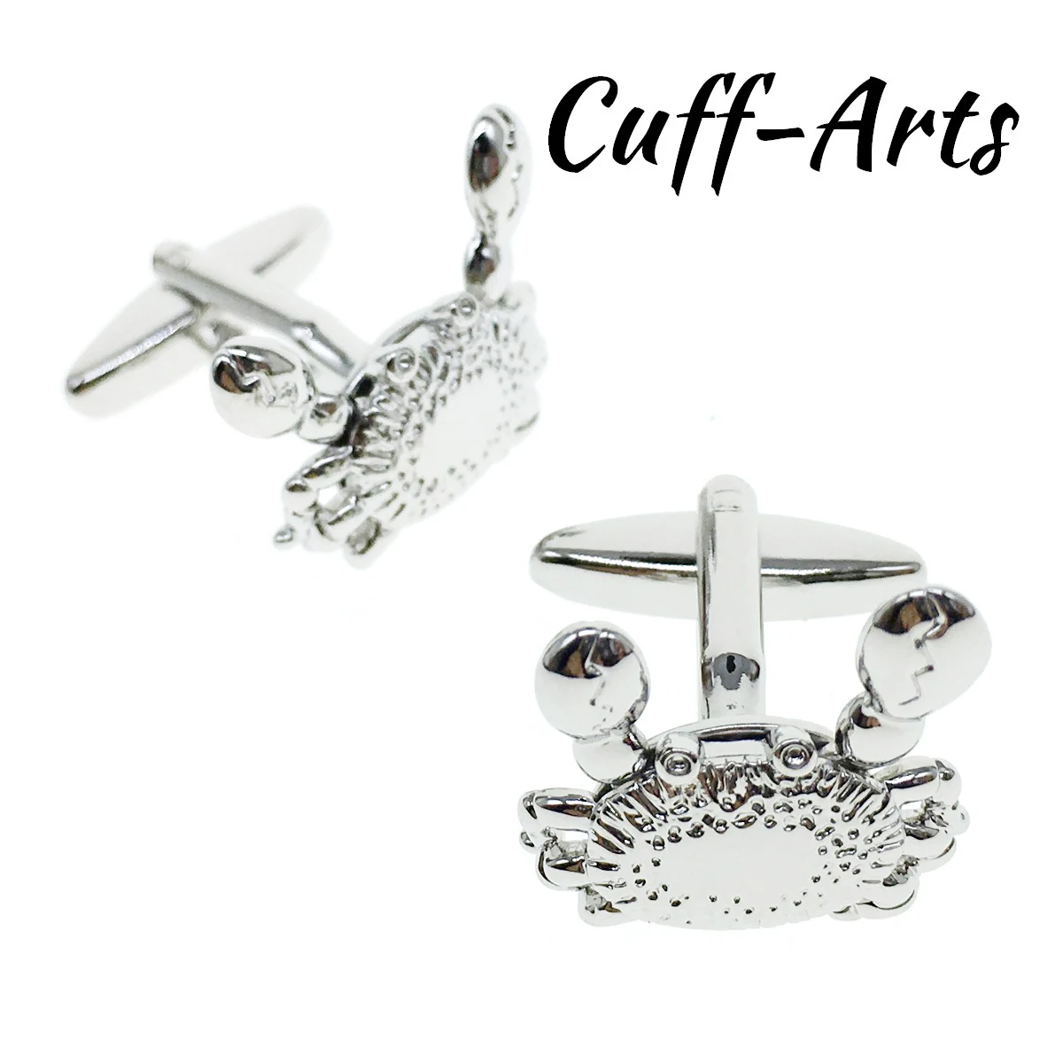 

Cuffarts 2018 silver plated crab cufflinks with moveable claws.great detailing shown throughout. novelty cufflinks C10010