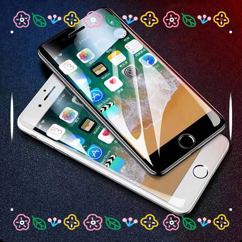 Черно-белое полное покрытие высокопросвечивающее закаленное стекло для iphone 6/S 7 8