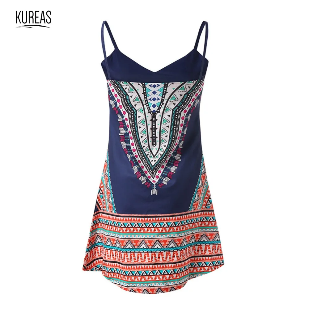 Kureas, Африканское мини-платье для женщин, Дашики, сарафан, летние платья-комбинация, с этническим принтом, Vestidos, африканская одежда