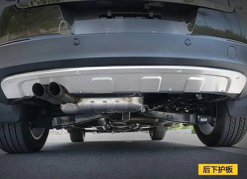 Для Volkswagen Tiguan 2013 Передняя нержавеющая сталь хром Задний бампер протектор нескользящий лист