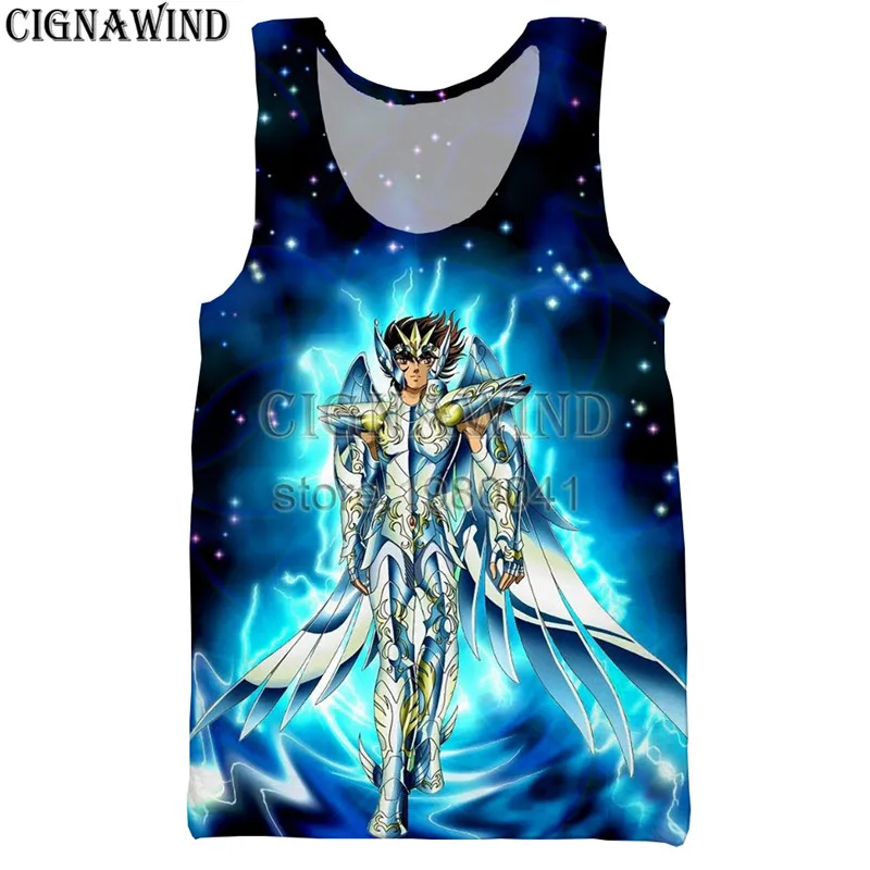 Новые летние топы аниме Saint Seiya жилет для мужчин/для женщин 3D печати жилеты повседневное Harajuku стиль Бодибилдинг уличная топы