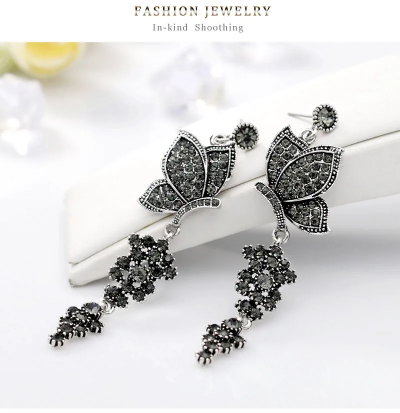 butterfly rhinestone earrings for women 7