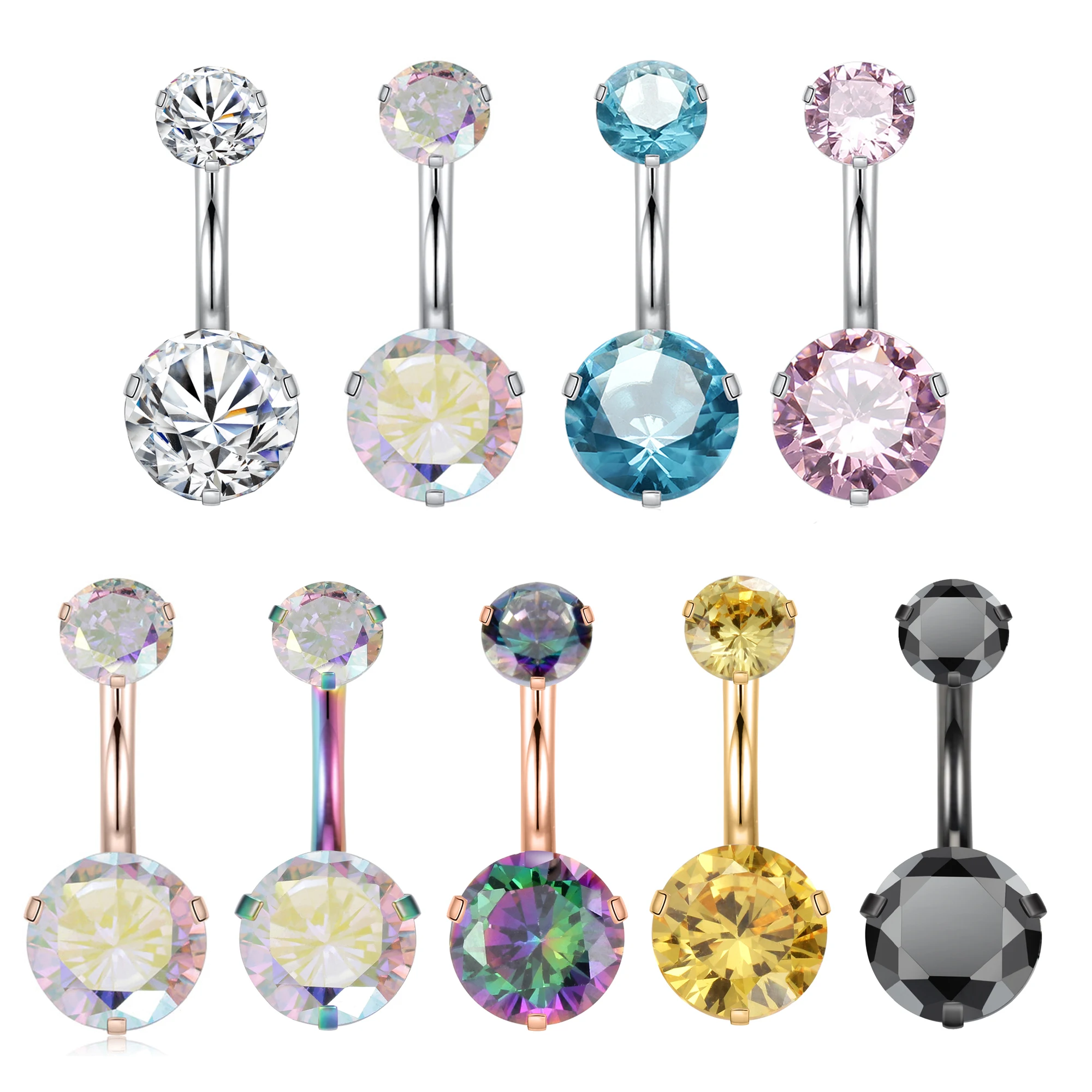 

GAGABODY 14G Navel Ring 10mm Belly Button Ring Stainless Steel Belly Ring Piercing for Women