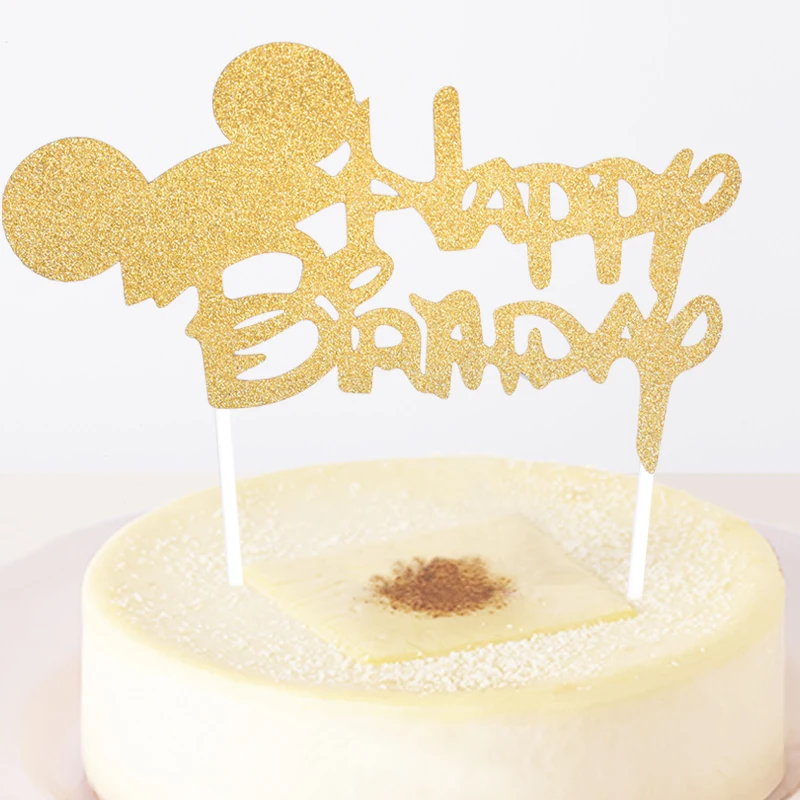 1 pc Indah Mickey Mouse Selamat Ulang Tahun Cupcake Kue ...