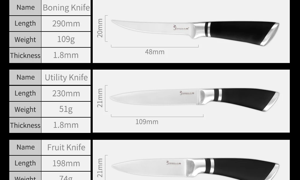 Sowoll кухонный нож из нержавеющей стали шеф-повара для нарезки хлеба Santoku разделочный обвалочный нож в японском стиле инструмент для приготовления пищи