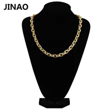 JINAO пользовательский хип хоп микро проложить Циркон Мужская цепь 18 дюймов 12 мм золото витая и овальная запонка цепочка для женщин мужчин