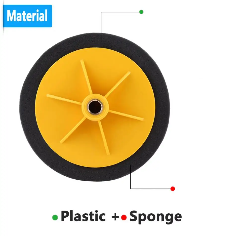 6 дюймов/15 см автомобильный Полировочный коврик для воска Губка для полировки колеса Набор для восковой накладки инструмент для полировки автомобиля аксессуары черный желтый красный