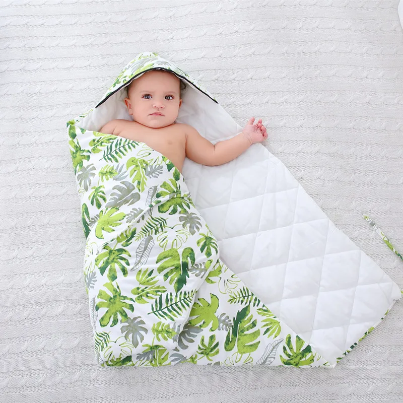 Белое детское одеяло обертывание утолщенный стеганый детский Пеленальный bebe конверт спальный мешок для новорожденных Детское постельное