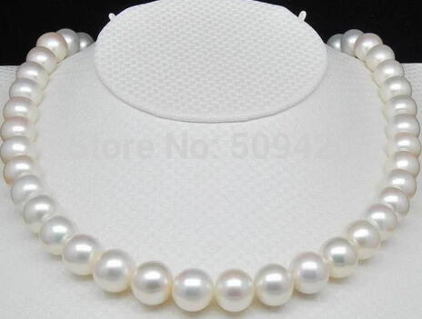 

~~ Free Shipping >>Fine cultured 9-10mm AAA+top white Fresh water pearl necklaces 18