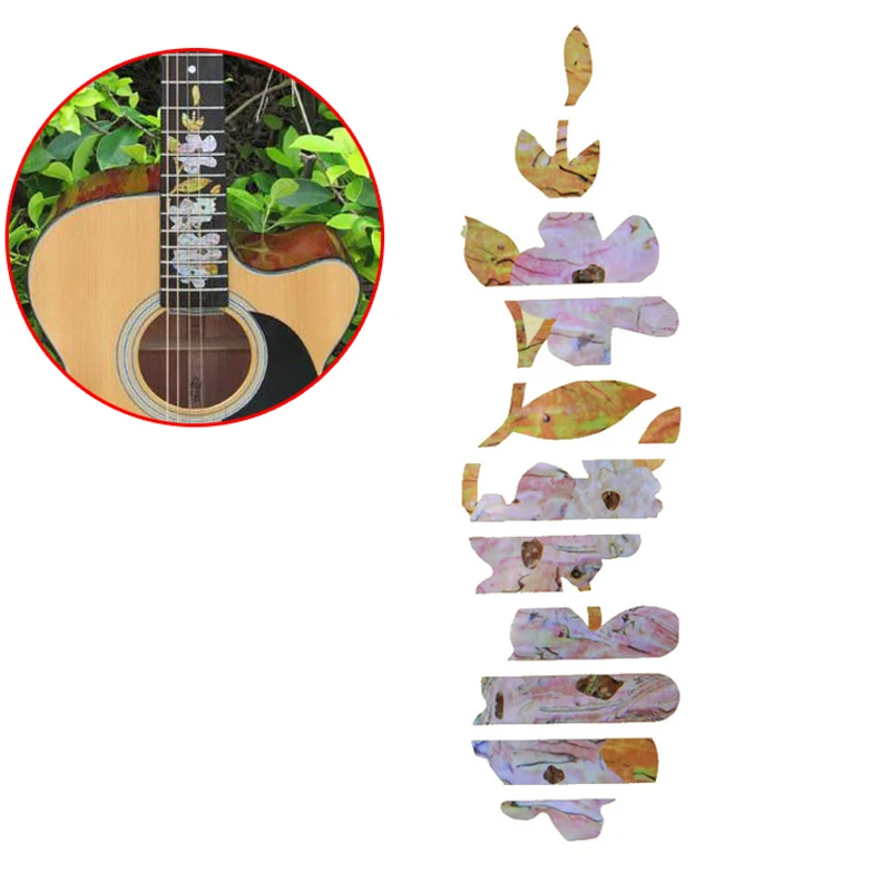 Guitar Inlay Stickers Flower Guitar Fretboard Decals For Acoustic