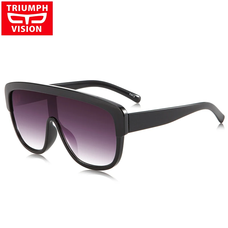 

TRIUMPH VISION One Piece Designer Sunglasses Men Gradient Oversized Sun Glasses Male Lentes Oculos de sol masculino New Shades