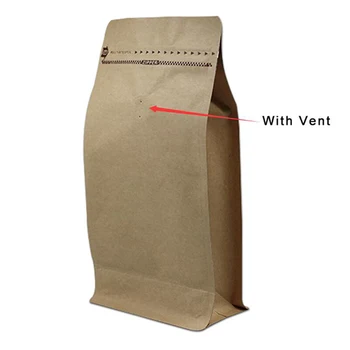 

150Pcs 13.5*26.5*3.8cm Brown Doypack Kraft Paper Aluminum Foil Zip Lock Package Bag with Vent Valve Mylar Stand Up Food Pack Bag