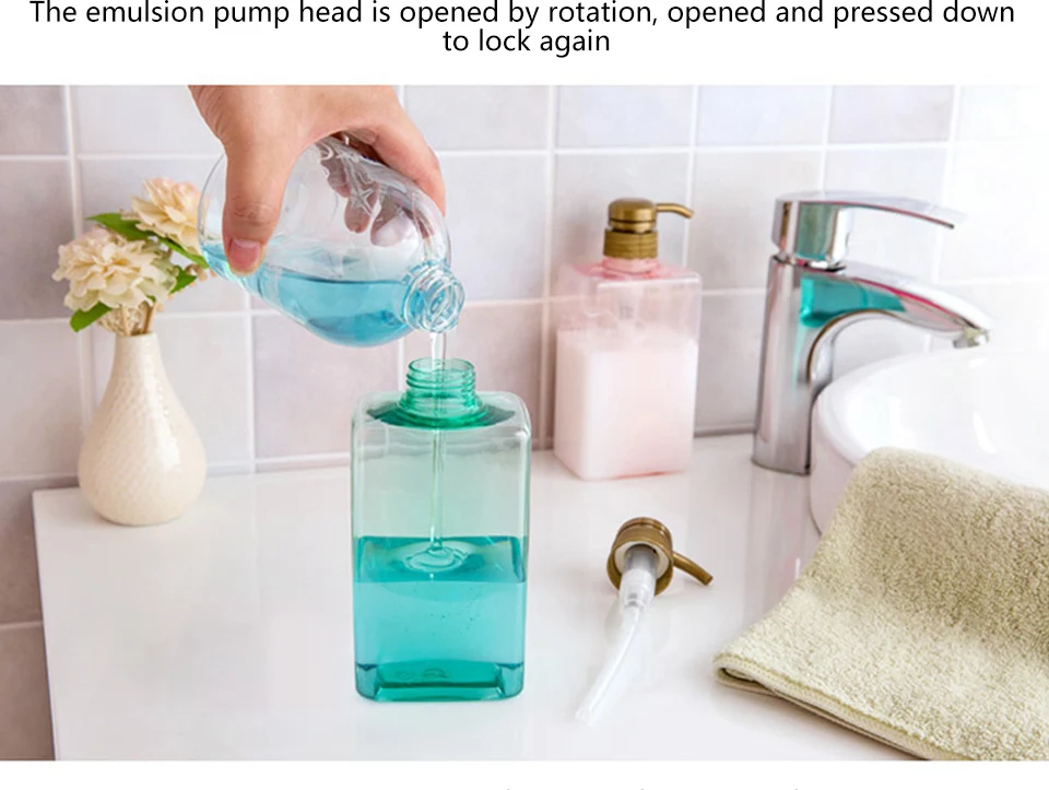 Ретро креативный 600 мл пластиковый дозатор для мыла ручной насос шампунь контейнеры для лосьонов моющие средства