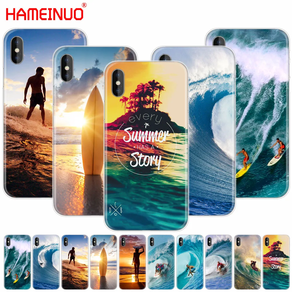 Hameinuo Sea Wave Surf Summer Surfing Ocean Custodia Per Cellulare Per Iphone X 8 7 6 4 4S 5 5S Se 5C 6S Plus