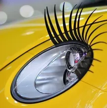 2pcs/set Car Stickers Applique Auto Headlight Eyelashes Electrically eye sticker Aecoration Automobiles Exterior Accessories