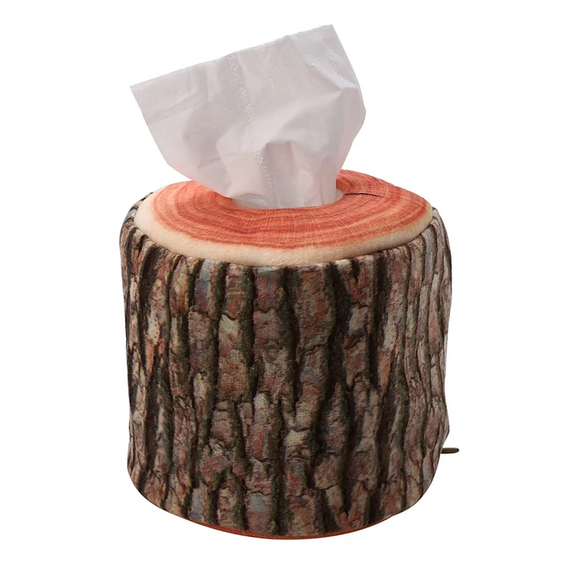 

Imitation Tree Bark Tissue Box Napkin Paper Storage Holder Home Office Decor DC156
