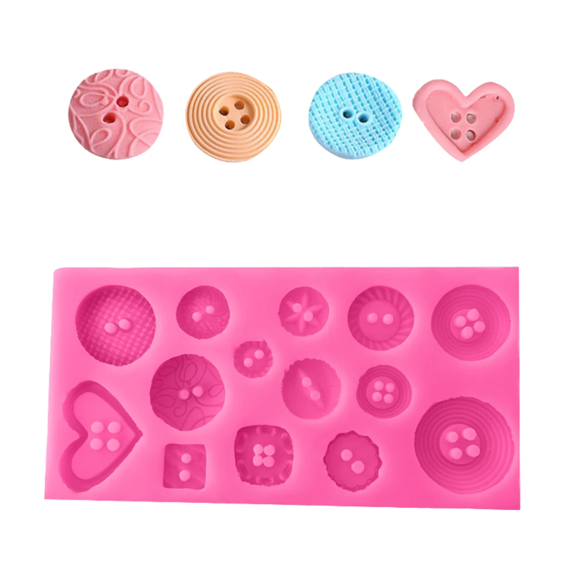 

Kitchen DIY Tool 1PC Various Button Shape Silicone Chocolate Mold Cake Decorating Tools Soap Mold Cake Stencils Baking Pan