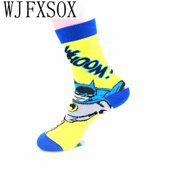 

WJFXSOX 5 pairs Superman Hulk Captain America Cotton Jacquard harajuku funny socks summer style masculina mens socks Male Meias