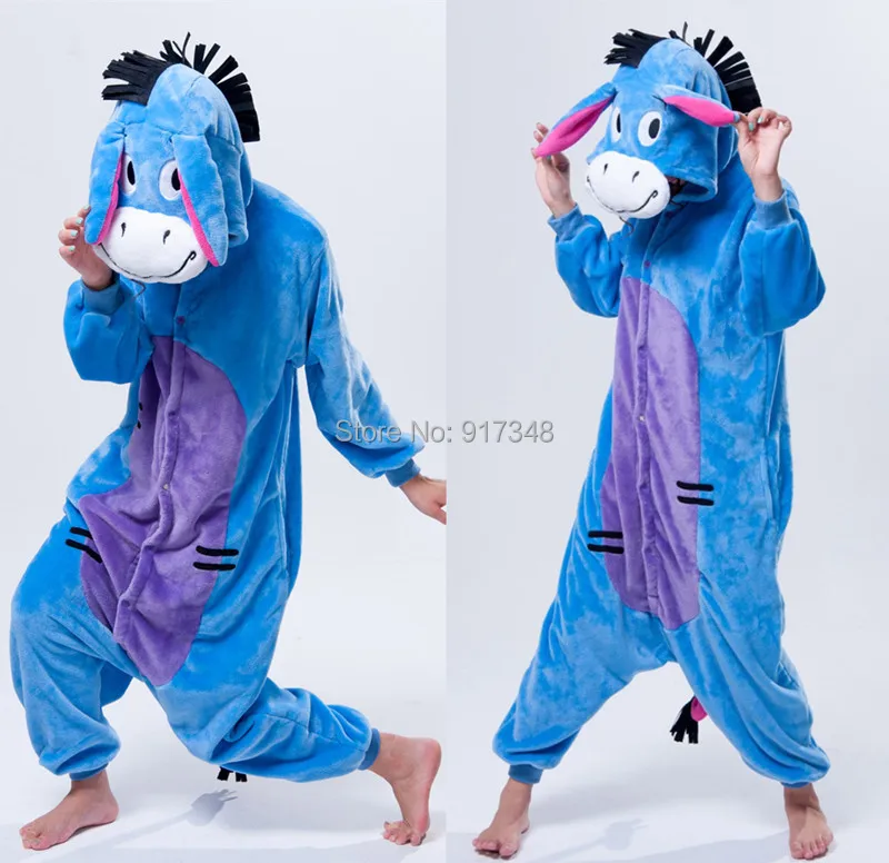 Cartoon font b Animal b font Cosplay Kigurumi Eeyore Donkey Onesies Pajamas Jumpsuit Hoodies Adults Cos