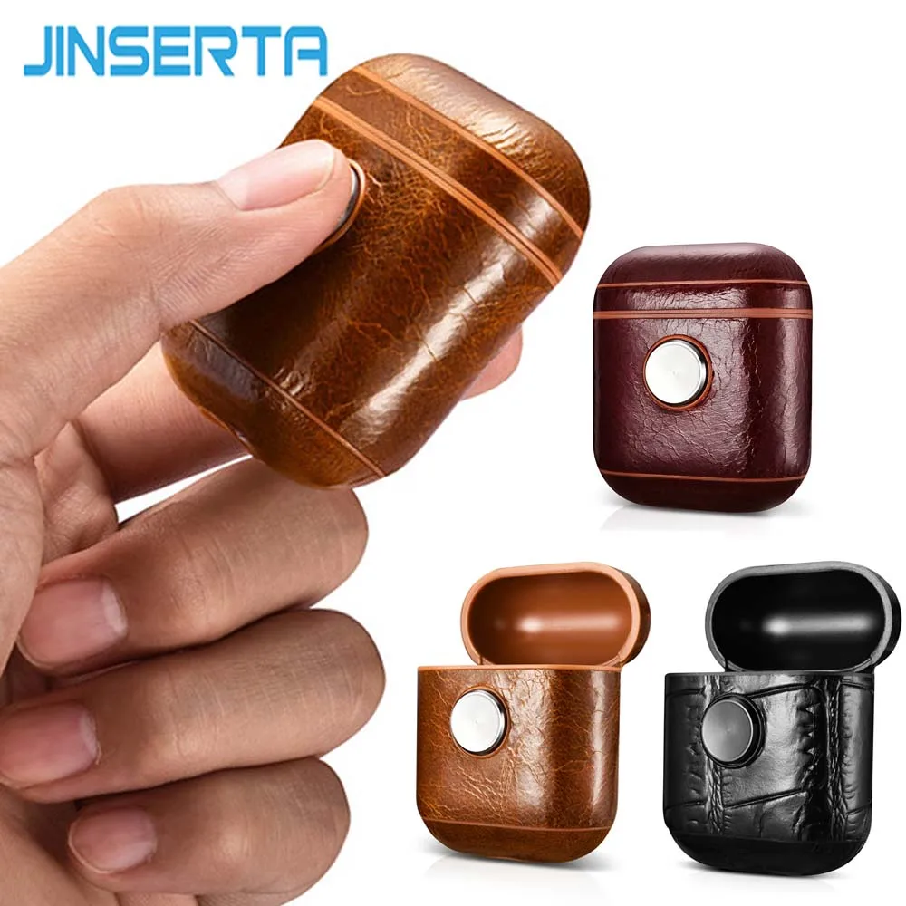 JINSERTA чехол из натуральной кожи для Airpods True беспроводной Bluetooth чехол для наушников для Air Pods чехол защитные аксессуары