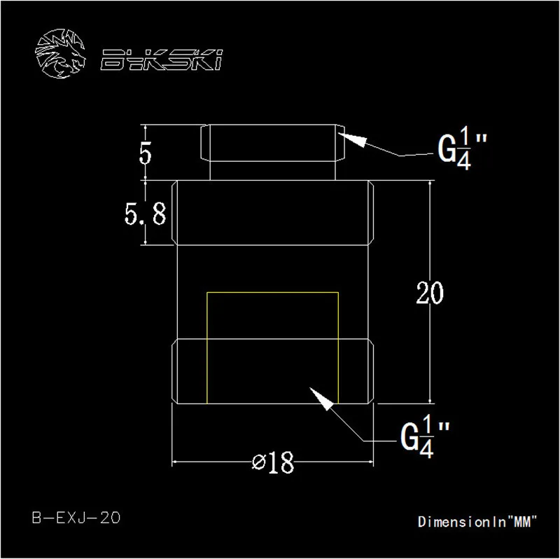 Bykski B-EXJ-7.5mm-50mm штекер-f-удлинитель фитинги бутик Алмазный Узор G1/4 мужские фитинги с внутренней резьбой стиль водяного охлаждения