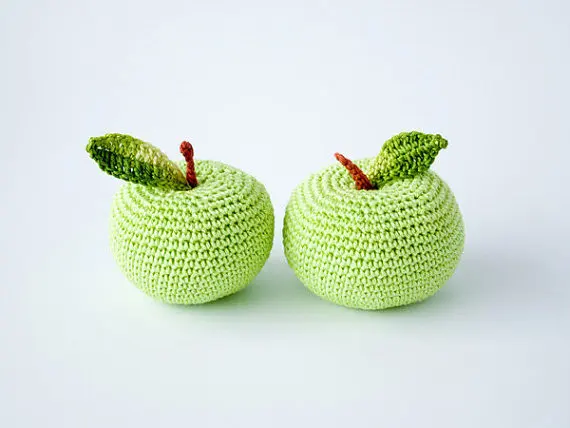 

Crochet apple teacher gift, back to school, friendly kids toy, kitchen decoration