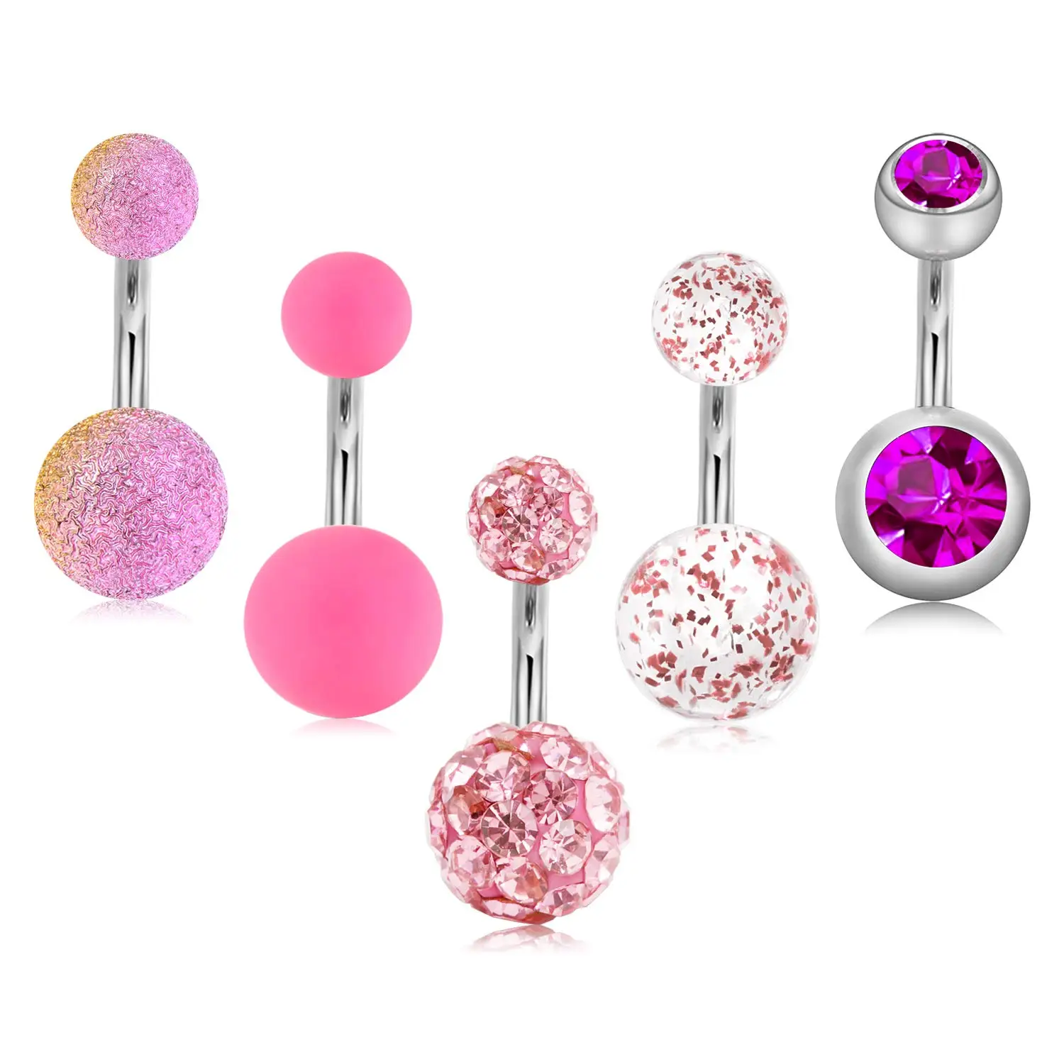 5 шт. короткие болтающиеся колечки для пупка из нержавеющей стали пирсинга