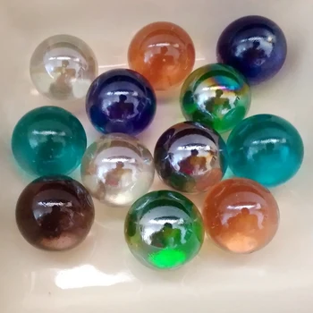 

Free shipping 46pcs/lot 25 mm glass beads color glass ball marbles