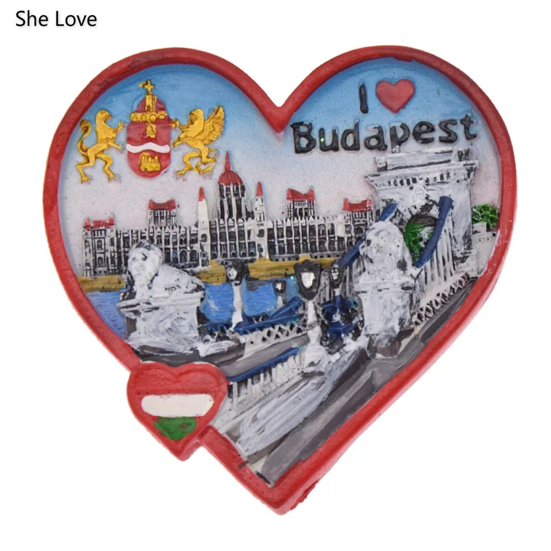 She Love Budapest, Венгерская смола, 3D Магнитная Наклейка на холодильник, подарок для путешествий, сувенирное украшение