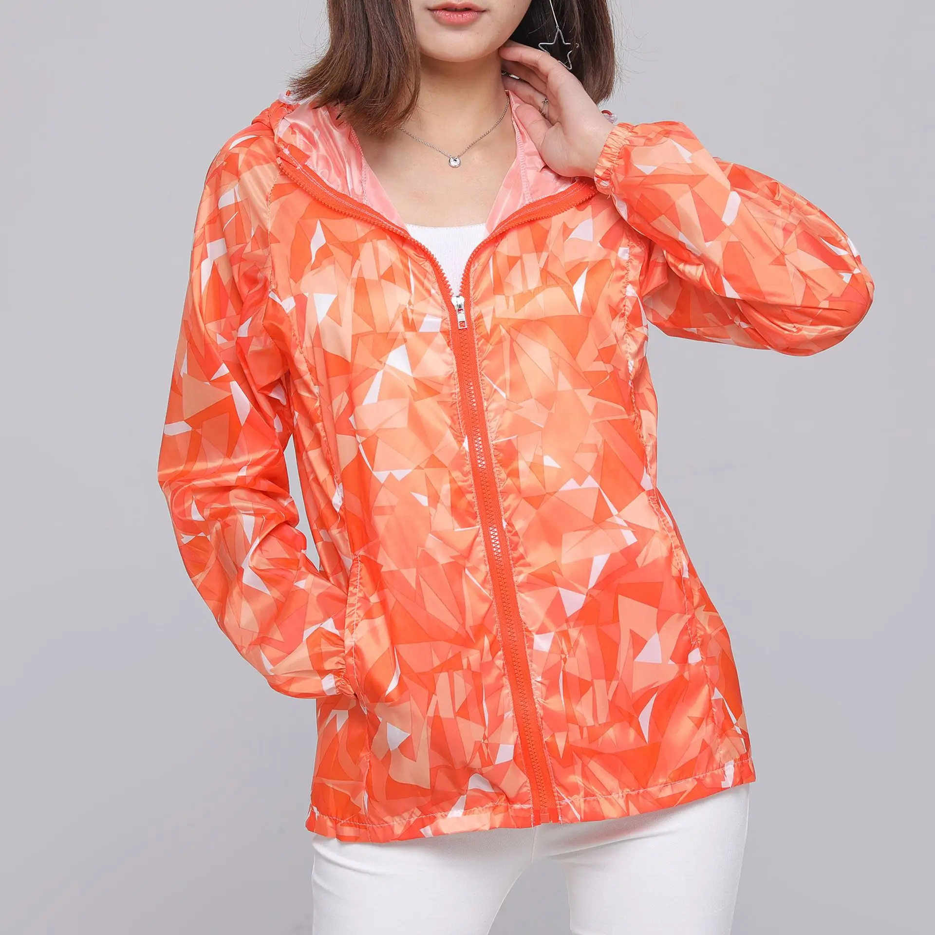 2018 Women UV Protection Camouflage Jacket Slim Thin Coat Sunscreen