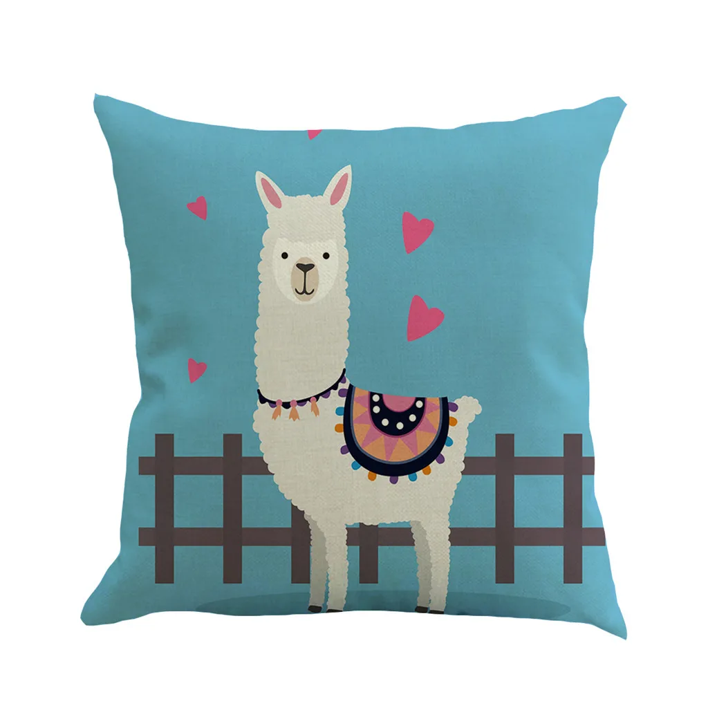

1pcs Alpaca Cushion Case Animal Pillows Oriental Living Room Home Decor Wave Throw Cushion Covers 45cmx45cm Cotton Wholesaler O7
