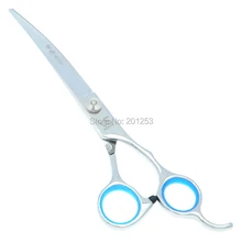 Cheapest 7.0inch Pet Grooming Cutting Scissors,Dog Scissors Curved Shears with Bule Diamond,Stainless Steel,1pcs LZS0187