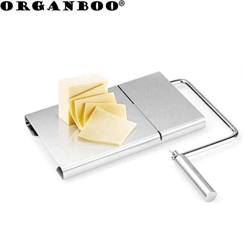 

ORGANBO 1PC Stainless Steel Cheese Slicer Butter Cutting Board Kitchen Tools Butter Cutter Knife Board Baking Cooking Gadgets