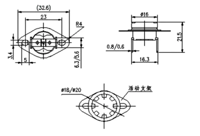 2PCS KSD302 16A 250V 40-185 degree Ceramic KSD301 Normally Closed Temperature Switch Thermostat 45 55 60 65 70 75 80 85 90 95