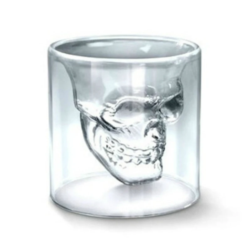 

Skull glass wine creative beer glass transparent double glass cocktail glass bar red wine party party personality beer mug