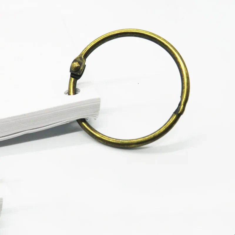 10Pcs 15mm 20mm Metal Binder Ring Bronze Loose Leaf Book Hoop Multifunctional Keychain Circle