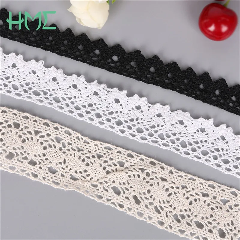 

New 10 Yards/ lot White Ivory Knitting Cotton Lace Ribbon Handmade Patchwork Scrapbook Craft Accessories for DIY Apparel Sewing