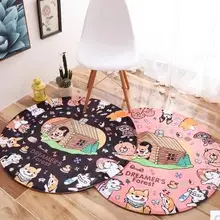 80x80 см мультфильм товары для собак печатных Круглый Дверной Коврик Противоскользящий коврик поглощения воды коврики домашний декор